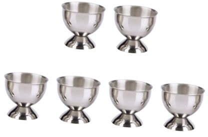 OUNONA Lot De 6 Coquetiers Porte-œufs en Acier Inoxydable INOX, Format Mini, Incassable Et Lavable Au Lave-Vaisselle pour Petit-déjeuner, Brunch, Restaurant Ou Usage Quotidien