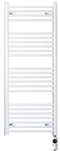 550mm Wide White Electric Bathroom Towel Rail Radiator Heater With AF Thermostatic Electric Element UK Pre-Filled (550 x 1200 mm)