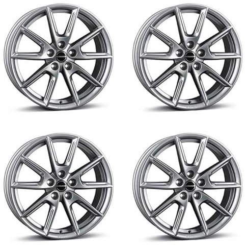 4x Borbet Felgen LX18 8.0x18 ET44 5x112 grey glossy kompatibel mit VW Beetle Caddy e-Golf Eos Golf ID.3 Jetta Passat T-Roc Tiguan Touran