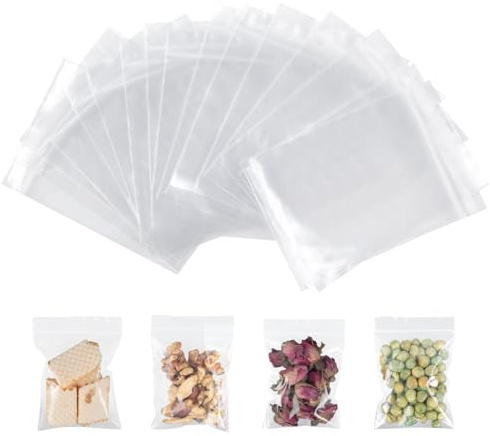AiQInu Sachet Plastique Transparent 9 x 13 cm, Lot de 100 Sachet Zip Pochon Plastique, Sachets Plastiques Refermables pour Bijouterie, Confiserie, Composants Électroniques