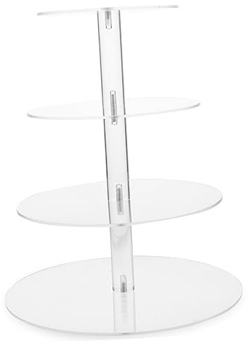 Cabilock Cupcake Stand Dessert Display Rack Cake Table Stand Acrylic Tower for Wedding Party Birthday 4 Tiered Cake Holder