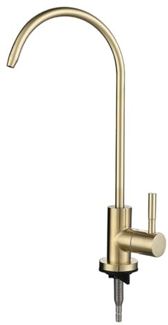 XSDSM Reverse Osmosis Tap Drinking Water Filter Taps Kitchen Sink Cold Water Tap 360° Rotatable Stainless Steel 1/4,Brushed Gold