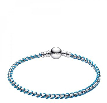 PANDORA Damen-Silberarmband Veneziakette Türkis 593816C01