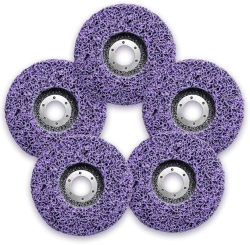 Paint Remover Discs 115mm Strip Wheel Paint Removal Disc Rust Remover Clean and Remove Paint for Metal for Angle Grinders (Purple 5pcs)