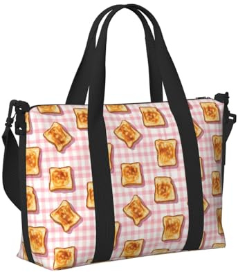 Sac à main pour ordinateur portable pour femme - Motif toasts roses - Pour le week-end, les voyages, la gym - Pour homme - Articles personnels