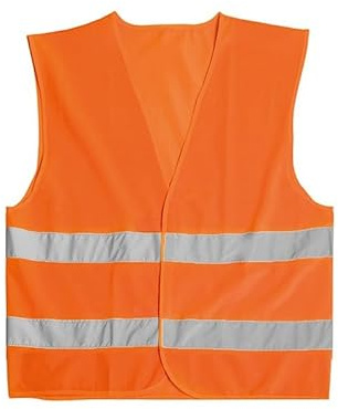 PAIF 2 Pezzi x Gilet di Sicurezza Alta visibilità Arancione con Bande Rifrangenti – Certificato EN ISO20471:2013+A1:2016 – Taglia Unica 65x65 cm – Poliestere Leggero e Resistente (2, Arancione)