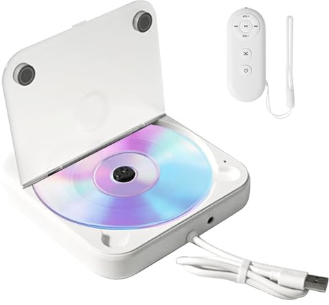 External CD Player for Car, Portable Car CD Player with USB &3.5mm AUX Port, Compatible with CD/CD-R/CD-RW/MP3/WAV for Vehical, TV, Laptop