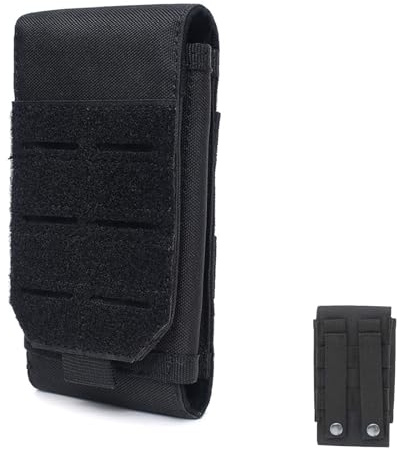 Molle Tasche Klein,Universelle Taktische Armee Handy Gürteltasche,Outdoor Handytasche Hülle,für Handy Geldbörse,Geldbörse,Camping,Wandern(Schwarz)