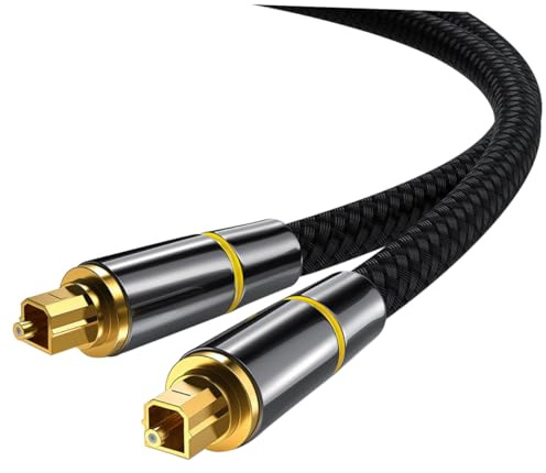 BEBEMOKO Cavo Audio Ottico Metri Maschio-maschio per Console di Gioco Trasmissione Digitale Stabile con Plug in e Protezione Contatti Riduce e Ritardi Audio
