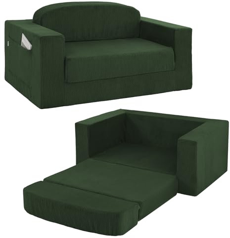 MeMoreCool Schlafsofa Cord 2-Sitzer Faltbares Bodensofa mit Schlaffunktion | Faltbares Sofabett ohne Gestell mit Hochdichtem Schaumstoff, ideal als Cloud Sofa für Wohnzimmer Gästezimmer und Schlafzimmer