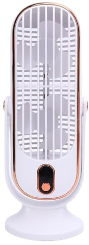 RASTKY Ventilador de Torre de Escritorio Potente de Ventilador Dual 5 Velocidades para el Hogar Oficina Cocina Interior, de Escritorio Portátil Recargable USB, Ideal para Dormitorios (material ABS)