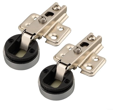 Bisagra de puerta de vidrio, tornillos de copa de 26 mm, paquete de 2 para puertas de armario y exhibición, mecanismo de apertura suave, hardware fiable para muebles del hogar (bisagra recta)
