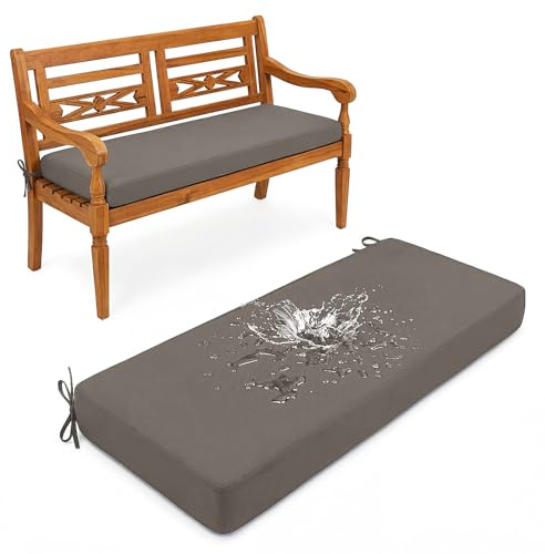 Aocase 5cm Dick Sitzbank Kissen 170x45cm Bankauflage Bankkissen Sitzkissen Bank mit Rutschfester Unterseite, Indoor Outdoor Abnehmbarem Sitzauflage Gartenbankauflage Sitzpolster, Gray