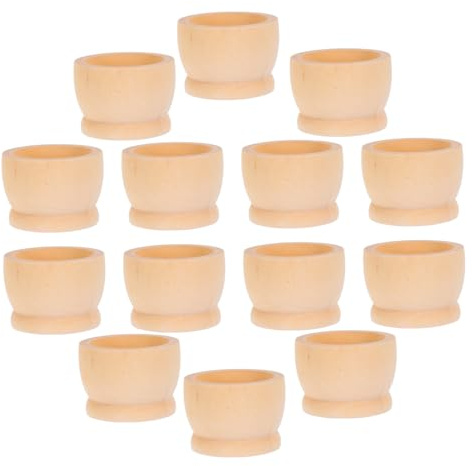 ULDIGI 20pcs Wooden Egg Cups for Spring Easter Party Supplies Easter Egg Stand for Boys and Girls Toy Convenient Wood Holder