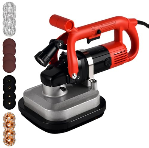 Electric Diamond Floor Grinding and Polishing Machine, 6-Speed Adjustable with 4-Inch Diamond Polishing Pad Tools Kit