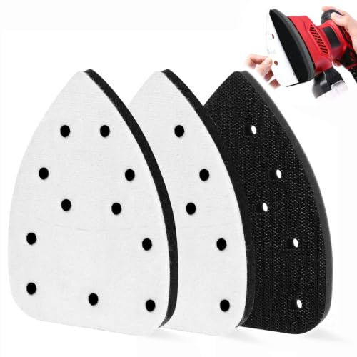 3Pcs Mouse Detail Sanding Interface Pad, Soft EVA Foam, 105x152mm, 11 Holes
