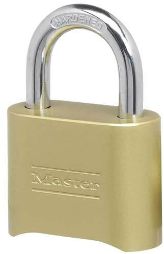 Master Lock Brass Combination Padlock for Indoor and Outdoor use with Resettable Combination for Gym Locker, Gate, Fence, or Shed Lock, 175D