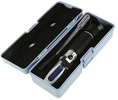 Klappinstrument -Kit, Refraktometer Präzise Brix Honig Bier Fruchtsaft Zucker Tester Meter Refraktometer Hand Wein Würze (0-20% Für Bier)