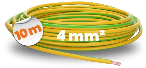 Lapp 10m H07V-K 4 mm² Grün-Gelb - Erdungskabel & Aderleitung flexibel | 10 Meter PVC-Einzelader Litze - Verdrahtungsleitung für Schaltschrank & Elektro-Installation - HAR-geprüfte Qualität