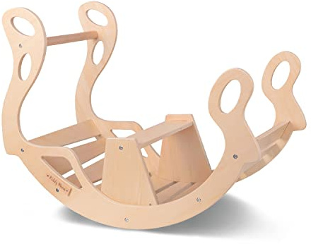 KiddyMoon Balancín Mecedora Multiuso para Niños WR-001, Natural