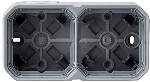Legrand - Wasserdichtes Gehäuse Plexo 2-fach für horizontale oder vertikale Montage mit 4 weichen Endkappen in grauem Finish