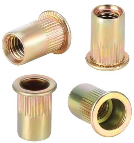 HSEAMALL 100PCS M8 Rivet Nuts Zinc Plated Carbon Steel Rivnut Threaded Insert Nut Riveter Set Blind Rivet Nut Assortment For Metal, Wood,Aluminium