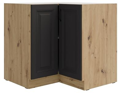 Kuechen-preisbombe Eckunterschrank 90x90 cm Stilo Grau Eiche Artisan Küchenzeile Küchenblock Küche