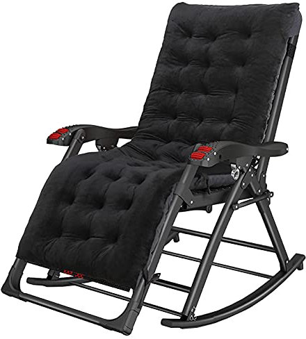 WANWEN Renovation House Patio Lounge Chairs Massage Leisure Sun Lounger Home Adult Senioren Schaukelliege Siesta-Liege Folding Old Man Portable Nap Chair(Color:Pink Crystal Cushion) Little Surprise
