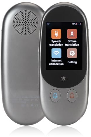 Sprachübersetzergerät, Tragbarer Sprachdolmetscher, 126 Sprachen Unterstützen Offline Online Übersetzung in Echtzeit 2,4 Zoll LCD Touchscreen 1 GB ROM 4 GB (Schwarz)