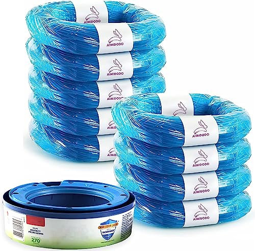 Paquete de 9 recambios de cubo de pañales compatibles con cartuchos para Genie Diaper Pail Recambios Bolsas Genie Bags Genie Bags Refill (cartucho no incluido)
