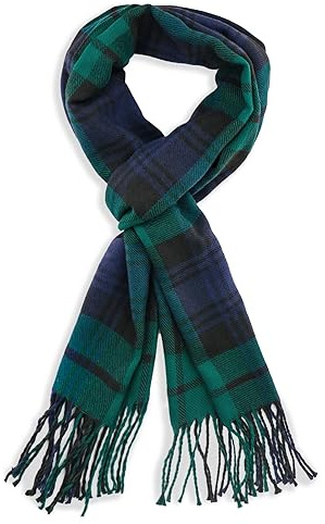 vimate Christmas Green Plaid Scarf for Kids, Winter Neck Warm Long Scarf for Christmas(UK-Christmas Green Plaid)