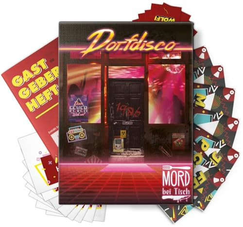 MORD bei Tisch – Dorfdisco – Krimidinner für Zuhause, 4-6 Personen | Krimi Spiel ab 16 Jahren, für Zuhause, mörderische Dinnerparty, Gesellschaftsspiel, Rollenspiel, Party-Spiel