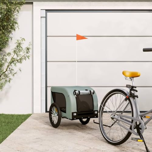 ShGaxin Fahrradanhänger Hunde Grau und Schwarz Oxford-Gewebe und Eisen, Fahrrad Anhänger, Lastenanhänger, Handwagen, Fahrrad-lastenanhänger, Lastenfahrrad 94000