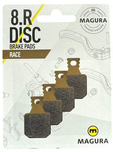 Original Fahrrad Hydraulische Scheibenbremsen Ersatz Disc Bremsbeläge kompatibel mit Magura MT 5 7 Trail I Brake Pads I MTB I Ebike I Tour I (8.R (4 Kolben) Gold Race)