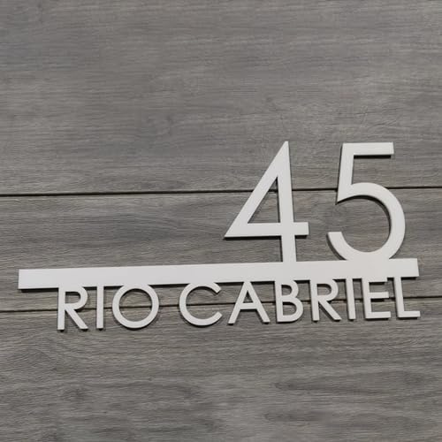 Placca personalizzata moderna per numero civico, targa per porta, acrilico flottante personalizzato, lettere 3D in rilievo, nome della via, indirizzo, targa per esterno, arte murale, targhe per numeri