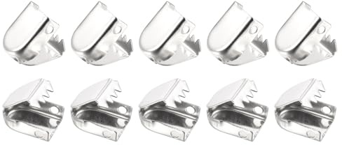 DTGN 10mmx7mm(Lxw) Clips para Extremos Cordones 30pcs Plateado Brillante | Bueno para Diferentes Zapatos - Clip de Cordones Elástico de Acero Inoxidable