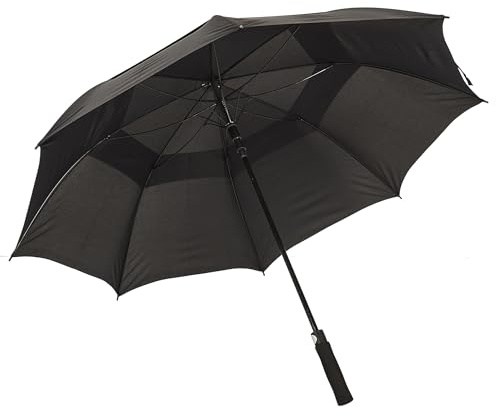 ENTRE TEMPS PL378, Parapluie XXL Noir, Parapluie Adulte Nomade, Compact et Léger, Composition Textile Durable, Dimensions 130cm, Protection Optimale pour Famille et Amis, Format Pratique 5x102x5cm