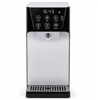 OVI I Distributeur d’Eau Chaude, Froide & Tempérée Instantané | Fontaine à Eau Filtrée 4 Étapes Anti-Bactéries & PFAS | Connexion Directe | Idéal Famille & Bébé | Noir