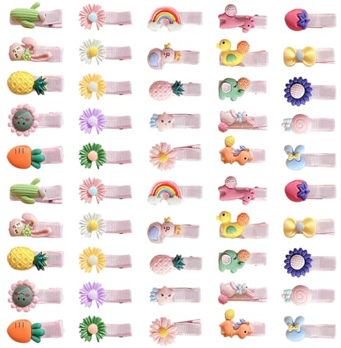 50 Fermagli Per Capelli Per Bambini, Mini Fermagli Per Capelli, Fermagli Per Capelli Carini, Fermagli Per Capelli Colorati Per Ragazze, Accessori Per Gioielli Per Capelli