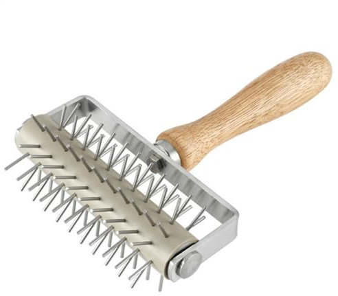 Dough Docker for Pizza - Stainless Steel Rolling Pin Pizza Punch with Handle, Pastry Roller with Spikes Pizza Docking Tool, Robust Pizza Docker for Baking Tool