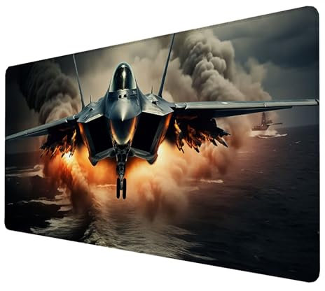 Alfombrilla Ratn Gaming, Alfombrilla Ratón, Mouse Pad, Alfombrilla para Computadora con Base de Goma Antideslizante para Ratón con Cable o Inalámbrico PC/Mac (Avión) (1500x800x3mm) (Negro) 5-4-B