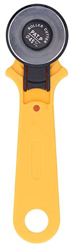 Rollschneider, 45mm Rollschneider mit Ergonomischem Design und Hochwertiger Stahlklinge für Stoff Leder und Papier – Präzises und Sicheres Schneiden