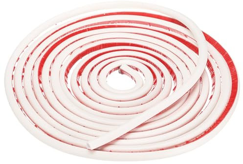 sourcing map Silicone Weather Stripping Door Seal 20ft x 9mm x 6mm Self-Adhesive D-Shape Door Seal Strip Soundproof Waterproof for Door Frame Windows Insulation Large Gap, White
