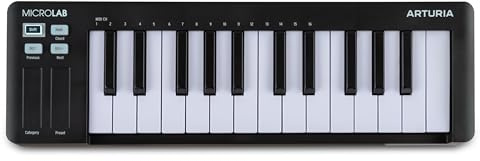 Arturia - MiniLab 3 - Controller MIDI universale per la produzione musicale, con pacchetto software completo - 25 tasti, 8 pad multicolori - Bianco