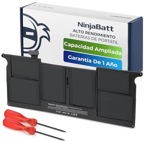 NinjaBatt Batteria per Apple MacBook Air 11 A1370 A1465 A1495 A1406 | Ricambio ad alta capacità per anni metà 2011 2012 2013 2014 2015 2016 2017 – 5100mAh 39Wh 7.6V