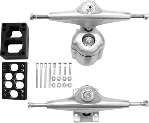 Roundsky Land Surfen Skateboard Achse für S6 Rot BrüCke Surfskate Skateboard Adapter,Silber Dichtung Satz