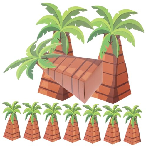 PENIKOKO 10stücke Hawaiian Party Süßigkeitenboxen Palmbaum Design Sommerliche Geschenke Verpackungsboxen Für Hochzeiten Geburtstagsfeiern Und Tropische Anlässe Einfache Montage Und Stilvoll