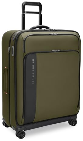 Briggs & Riley 74cm Large Expandable Spinner - Checked Luggage for Travel, Suitcases with Wheels, Softside Rolling Bag for Men & Women - ZDX Collection, Hunter
