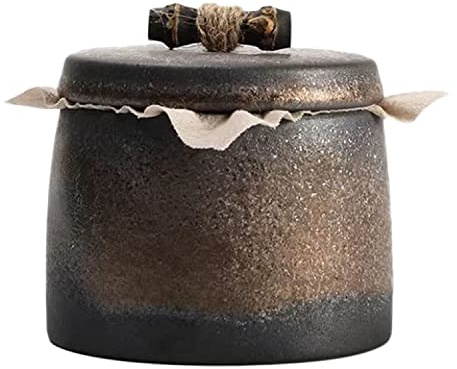 Ceramic Tea Canister Japanese Style Tea Coffee Sugar Storage Pots Jars Ceramic Traditional Tea Caddy For Kitchen, Retro