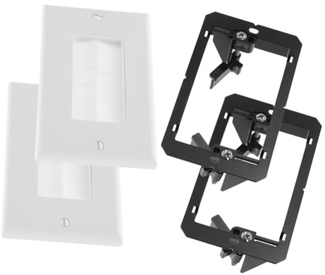 DIYEAH 1Satz Kabelbürstenplatte für Wanddurchführungen Wandplatte mit Kabelauslass für Kabelmanagement Elegantes Design Einfache Installation für Heimkinos Montageschrauben und Halterungen